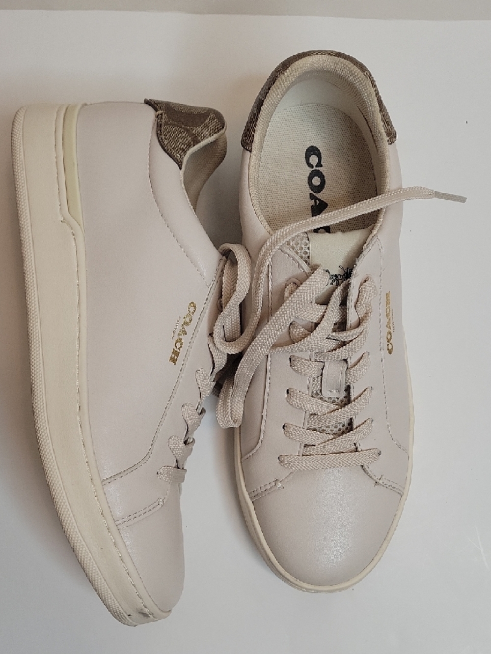 Coach Women's Chalk Sneakers with Brown Accent Heel - Picture 7 of 7